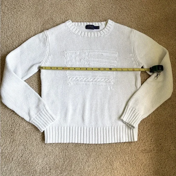 Vintage Polo Ralph Lauren White Cable Knit Sweater - Picture 4 of 8